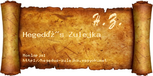 Hegedűs Zulejka névjegykártya